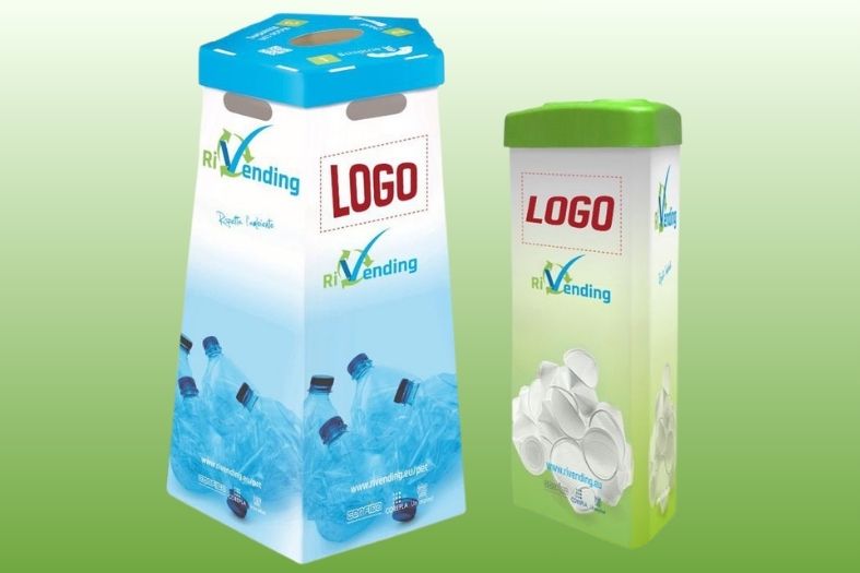 Cestini RiVending con lo spazio dedicato al logo